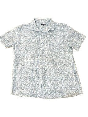 Club Room Blue White Floral Short Sleeve Button Shirt Mens Size 2XL